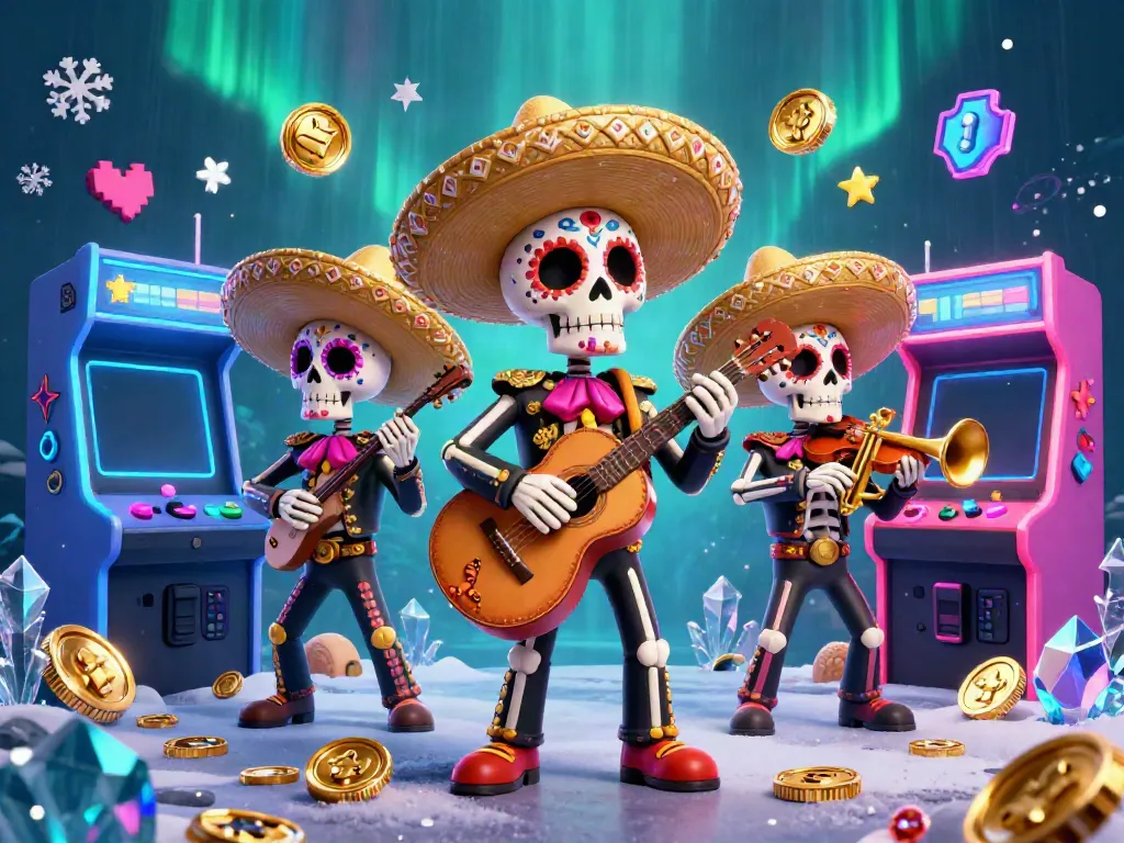 Experience the vibrant casino gaming atmosphere with 91club's engaging arcade scene featuring mariachi skeletons.