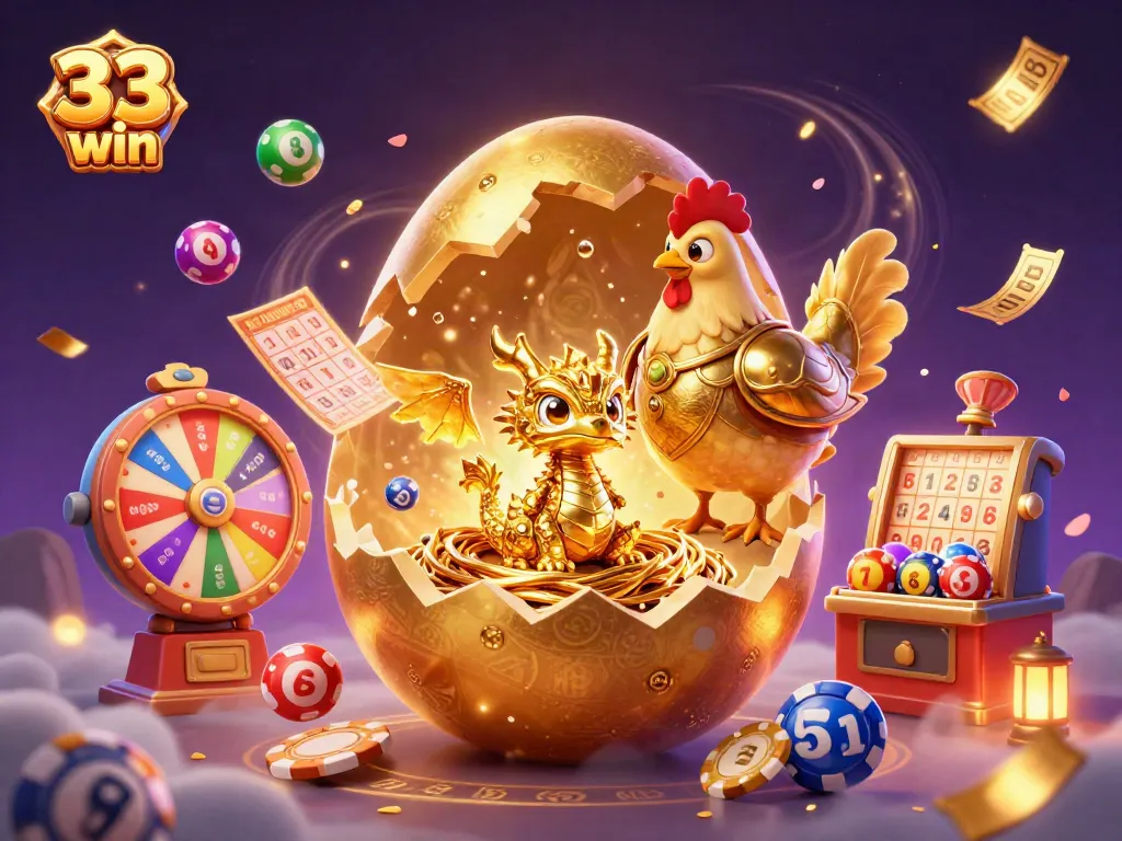 Play exciting games at 33 win with vibrant lottery balls and golden treasures