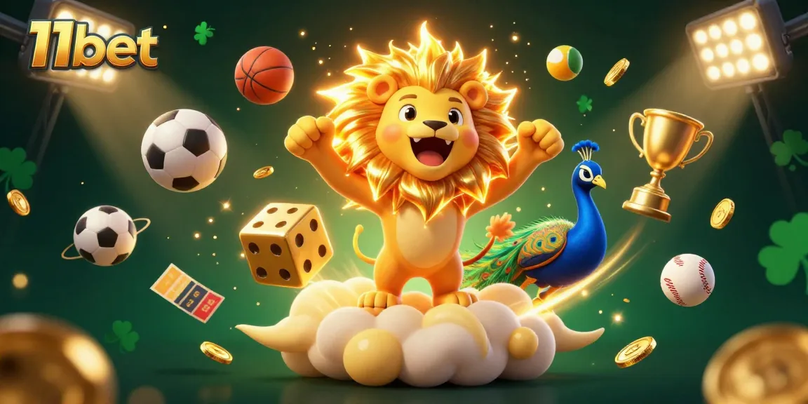 Experience thrilling sports betting action with 11bet showcased in a vibrant 3D illustration.