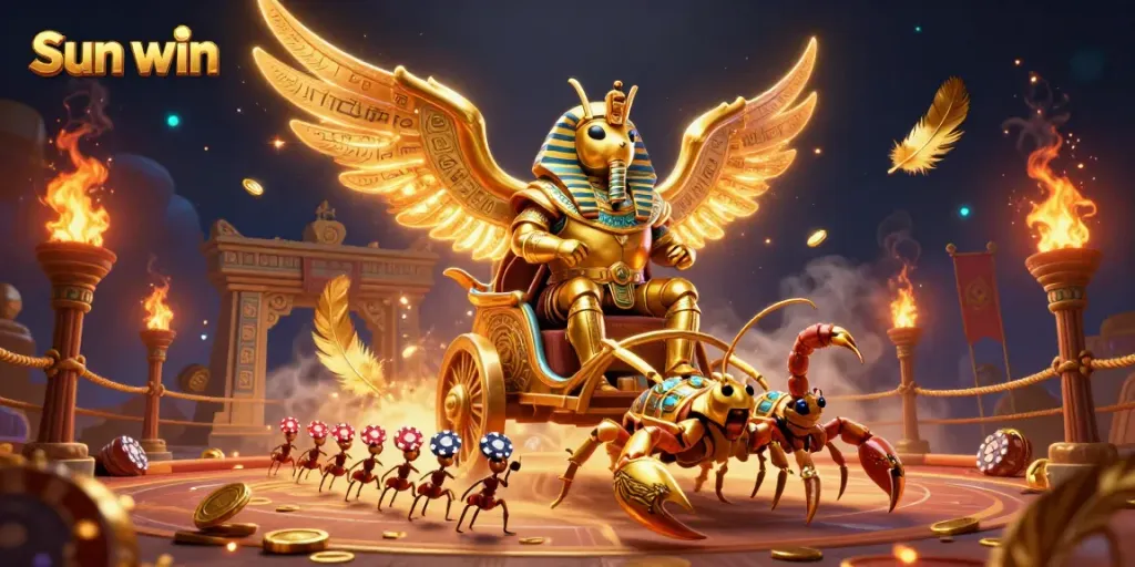 Engage with the exciting Sun win casino adventure featuring dynamic 3D characters and vibrant game elements.