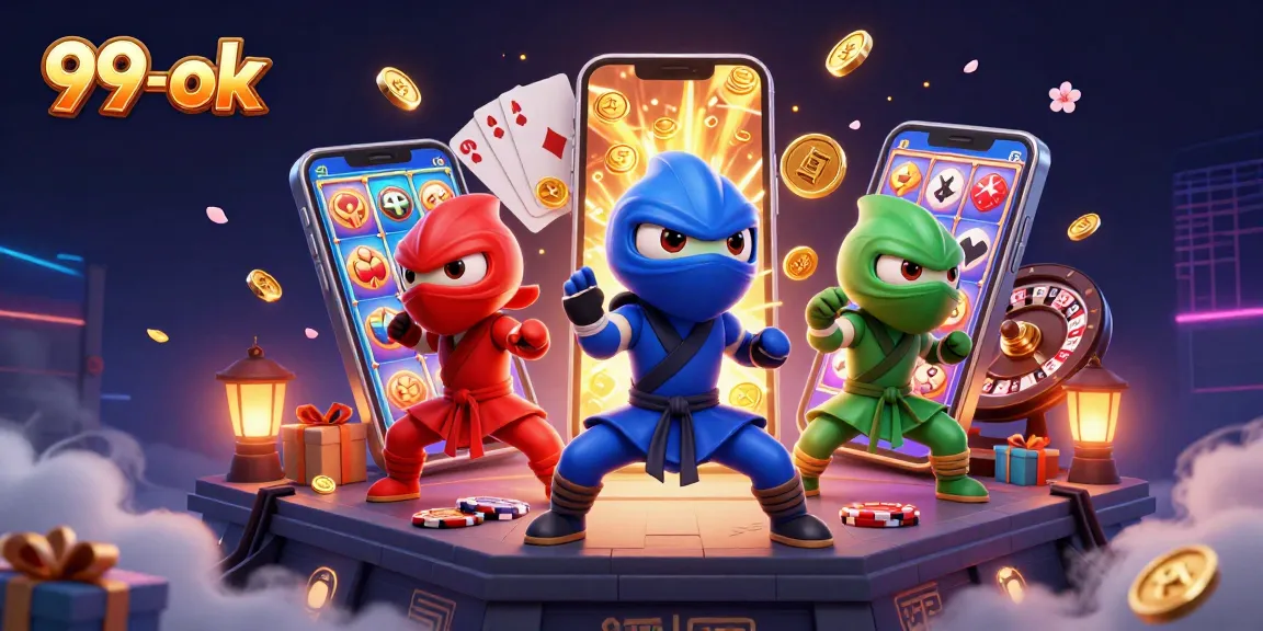 Experience the excitement of 99-ok with ninja chameleons and dynamic casino elements in action.