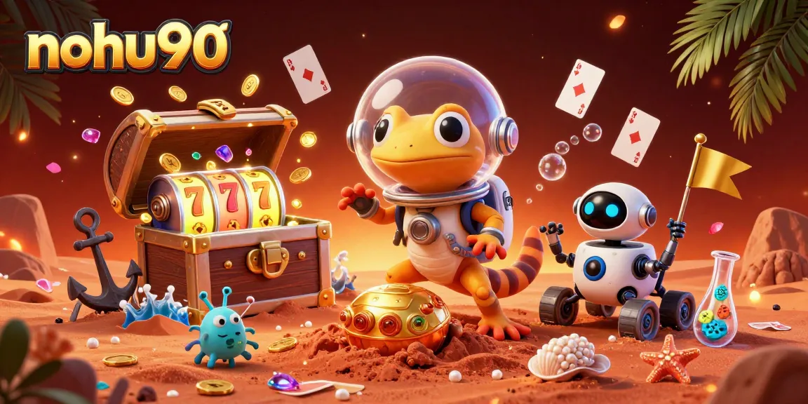 Nohu90 offers an exciting 3D casino adventure with Martian characters and treasure elements.