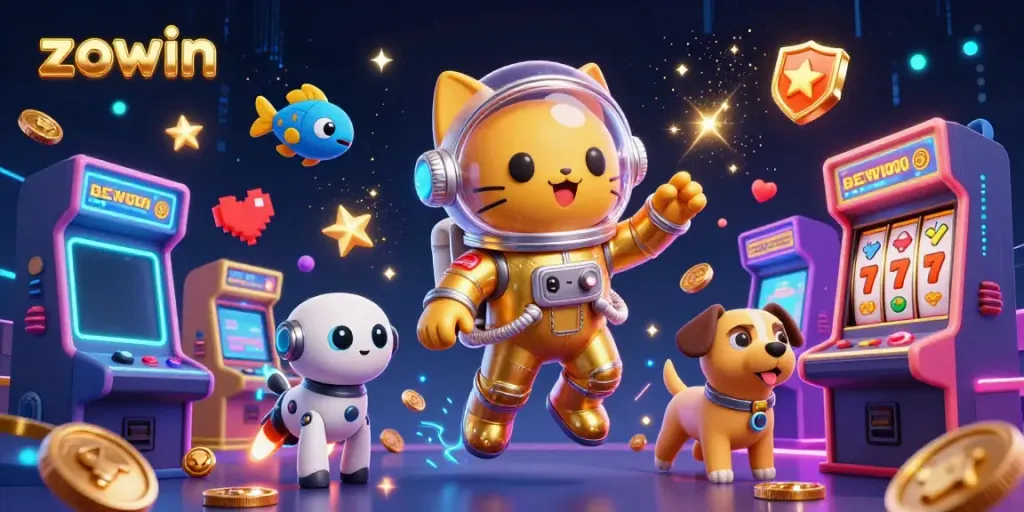 Zowin offers thrilling slot gameplay in a vibrant 3D cosmic setting.