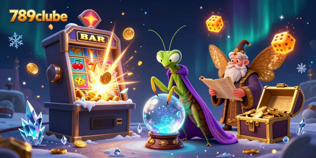 Experience thrilling gameplay at 789clube with a mystical fortune teller and vibrant slot machine.