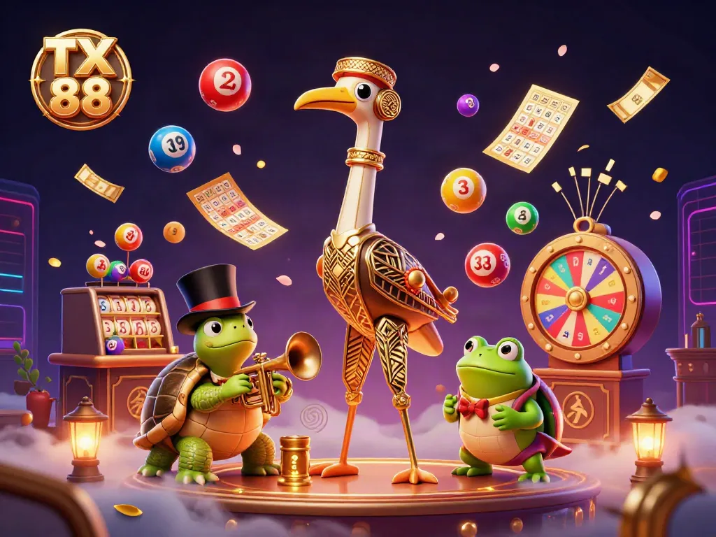 Experience the excitement of TX 88 with vibrant casino characters and dynamic game elements in play.