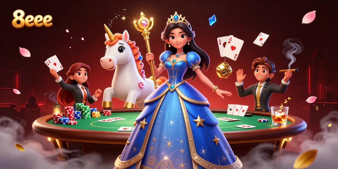 Experience the exciting world of gaming with 8eee's glamorous casino atmosphere and high-stakes poker.