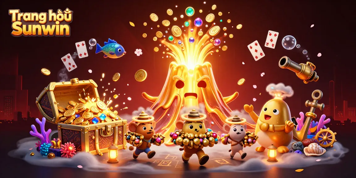 Experience the thrills of Trang chủ Sunwin with vibrant 3D casino illustrations showcasing captivating treasures.