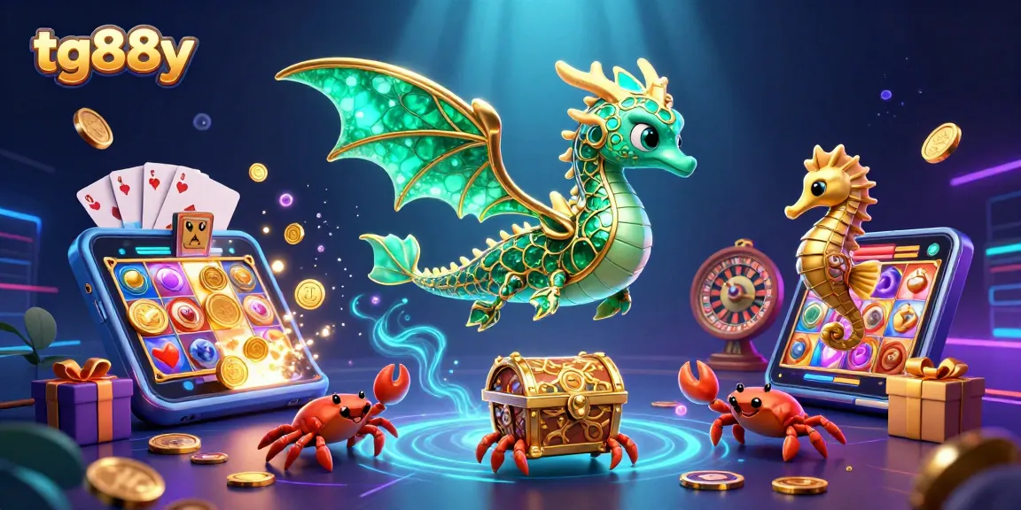 Engage with thrilling gaming action at tg88y featuring a sea dragon and vibrant casino elements