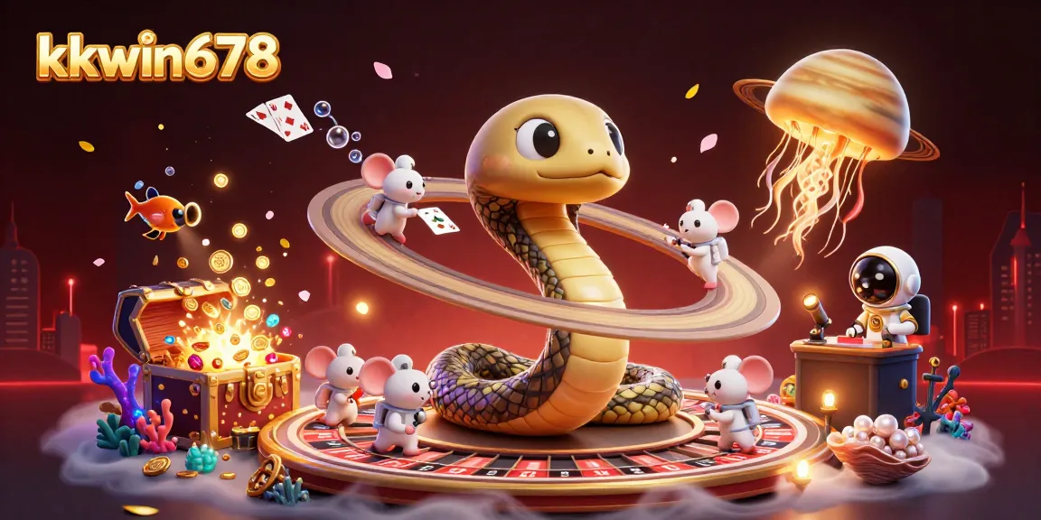 Enjoy thrilling gameplay at kkwin678 with vibrant characters and casino elements in a cosmic scene.